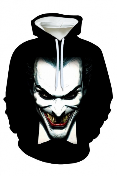 Hot Fashion Joker Character 3D Printed Long Sleeve Drawstring Pullover Hoodie