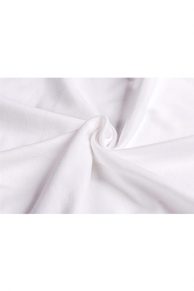 Hot Popular Figure Printed Short Sleeve Round Neck White T-Shirt For Men
