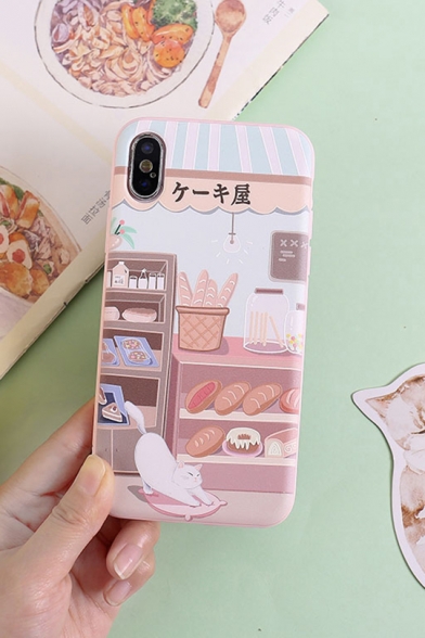 Lovely Cartoon Bread Cat Printed Mobile Phone Case for iPhone