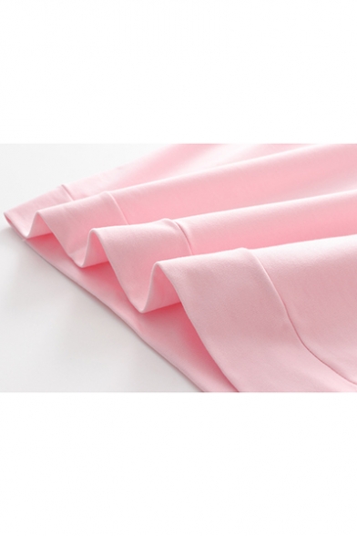 Lovely Pink Patchwork Plaid Cold Shoulder Long Sleeve Loose Hooded