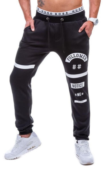 Men's Popular Fashion Graphic Printed Drawstring Waist Casual Relaxed Fit Training Sweatpants