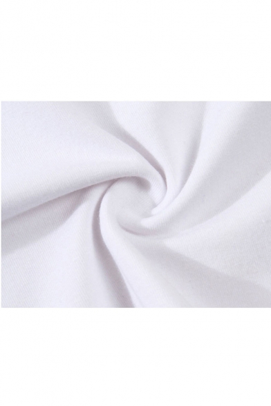 New Popular 3D Pattern Loose Short Sleeve Round Neck White T-Shirt