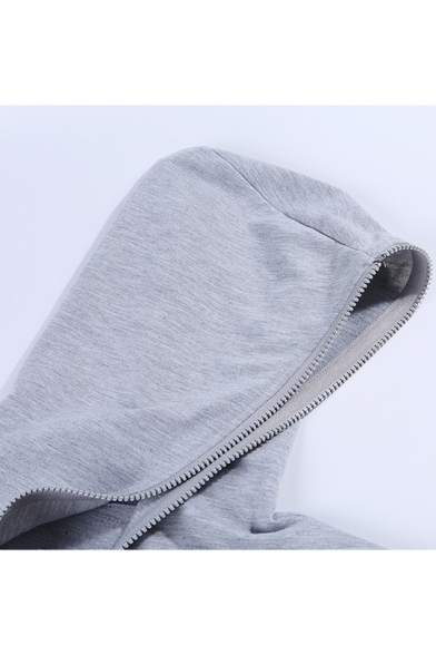 New Popular Plain Long Sleeve Zip Up Crooped Hoodie