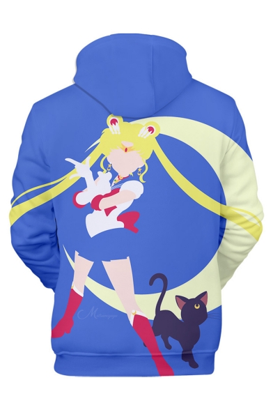 Comic Figure Sailor Moon 3D Printed Long Sleeve Unisex Casual Loose Pullover Hoodie