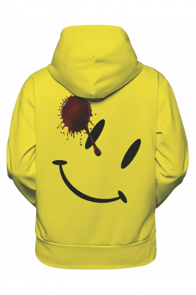 New Arrival Stylish Smiley Face Blood Printed Yellow Long Sleeve 