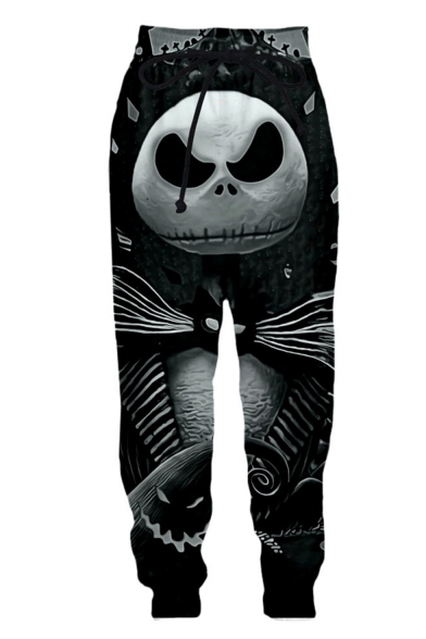 New Fashion Halloween Jack 3D Printed Drawstring Waist Casual Loose Sweatpants