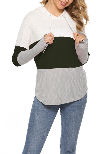 New Trendy Color Black Long Sleeve Relaxed Pullover Hoodie