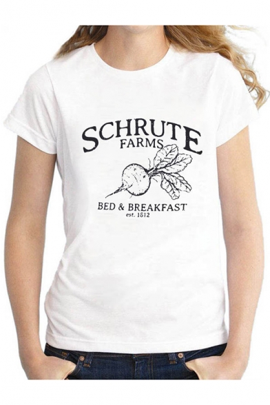 Schrute Farms Graphic Printed White Short Sleeve T-Shirt
