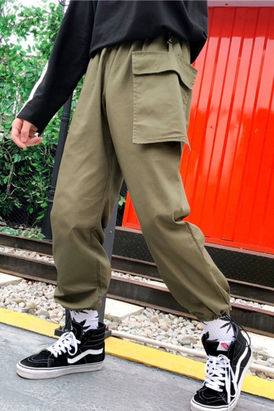 Unisex Popular Fashion Simple Plain Loose Fit Trendy Drawstring Cargo Pants