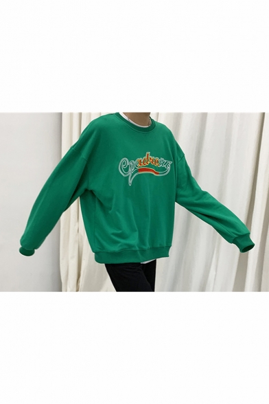 Unisex Popular Simple Fashion Letter Printed Long Sleeve Round Neck Casual Loose Sweatshirts
