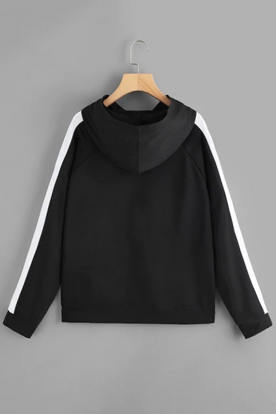 Women's Fashion Colorblocked Long Sleeve Loose Fitted Hoodie