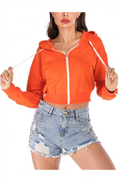 orange hoodie with zipper