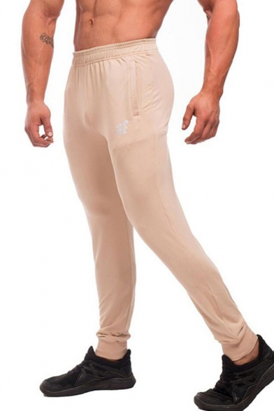 New Stylish Logo Printed Elastic Cuffs Skinny Training Pants Fitness Pencil Pants for Men