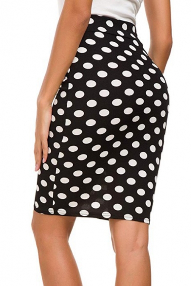 Summer Chic Vintage High Waist Printed Stretch Fitted Midi Pencil Skirt