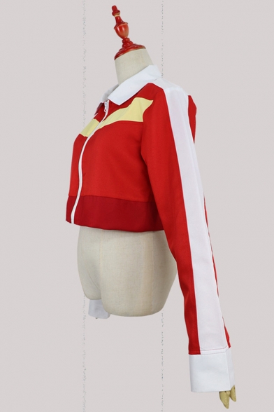 Voltron Cosplay Costume Contrast Stripe Red Zipper Jacket