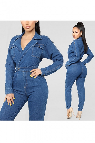 Fashion Style Denim Jumpsuits & Rompers - Beautifulhalo.com