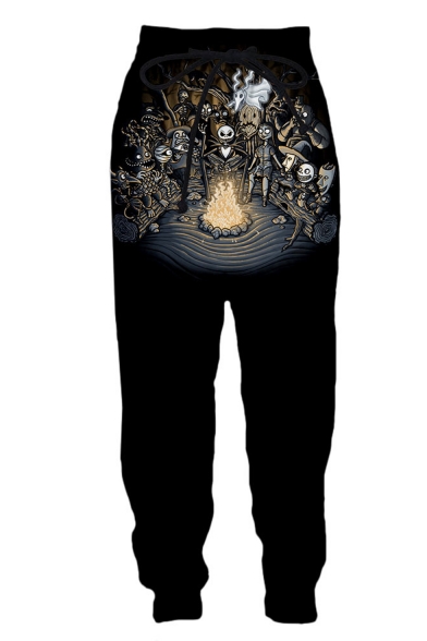 New Fashion Halloween Jack 3D Printed Drawstring Waist Casual Loose Sweatpants