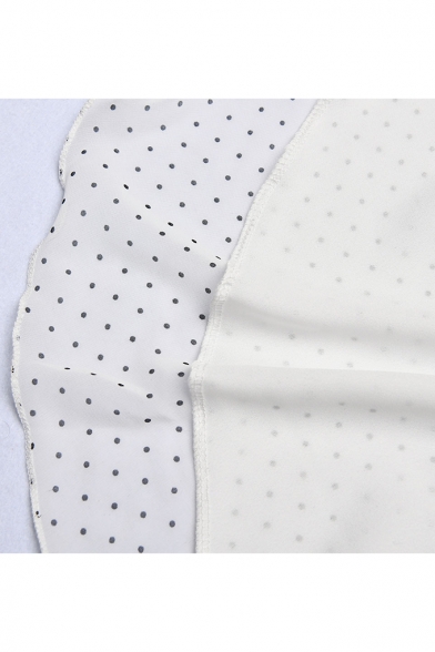 Summer High Waist Polka Dot Printed Midi Flared A-Line Chiffon Skirt