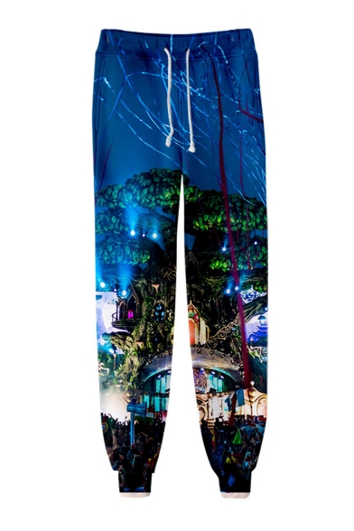 Hot Fashion Tomorrowland Electronic Syllable 3D Printed Drawstring Waist Trendy Sweatpants