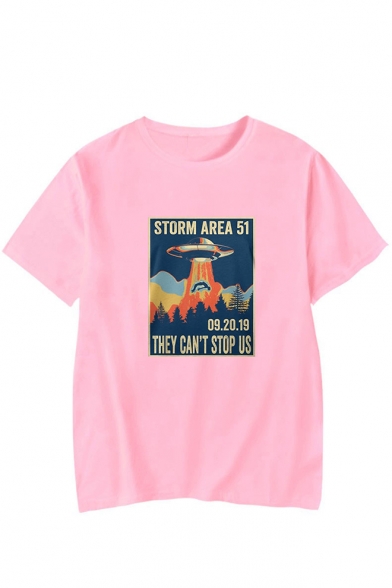 Hot Popular Storm Area Printed Basic Round Neck Short Sleeve Casual Tee