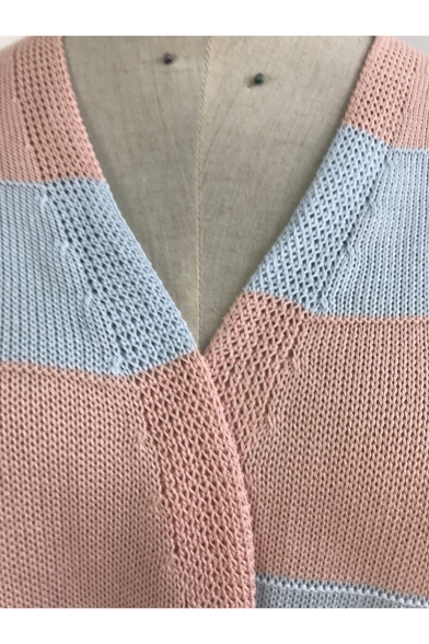 Ladies Patchwork Print Drop Sleeve Ribbed Knit Longline Cardigan