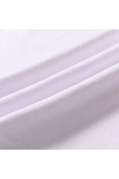 New Trendy Kpop Figure Printed Round Neck Short Sleeve White Tee