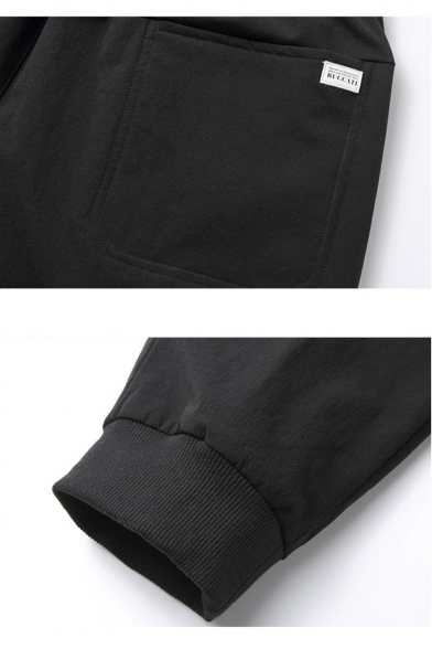 Popular Fashion Simple Plain Drawstring Waist Men's Casual Relaxed Tapered Pants