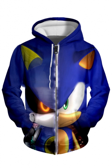 sonic the hedgehog zip up hoodie