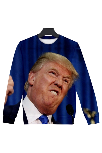 New Fashion Letter YOU ARE FIRED Funny Trump 3D Printed Long Sleeve Round Neck Pullover Sweatshirt
