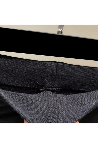 New Trendy Black High Waist Single Breasted Split Back Fishtail Hem Midi Knitted Skirt
