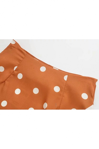 Unique Polka Dot Shell Animals Colorblocked Printed A-Line Skirt