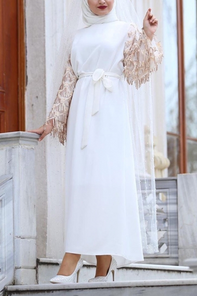 plain long sleeve maxi dress