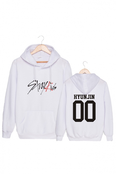 Fashion Kpop Boy Band Letter Pattern Long Sleeve Pullover Hoodie