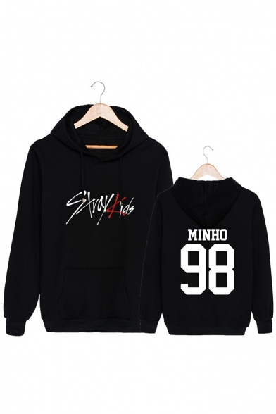 Fashion Kpop Boy Band Letter Pattern Long Sleeve Pullover Hoodie