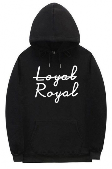 Funny Letter Loyal Royal Pattern Long Sleeve Unisex Sport Hoodie