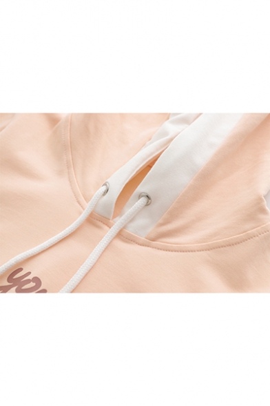 Give You All My Love Letter Love Heart Embroidered Lovely Ear Long Sleeve Leisure Hoodie With Pockets