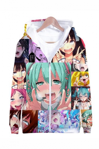 ahegao zip up hoodie