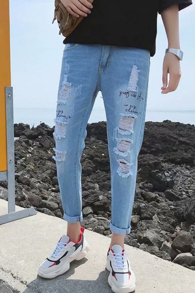 relaxed ripped jeans