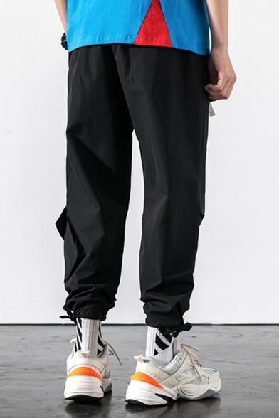 Men's Street Trendy Letter Printed Loose Fit Multi-pocket Hip Pop Track Pants
