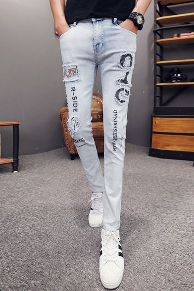 jeans with writing on them mens