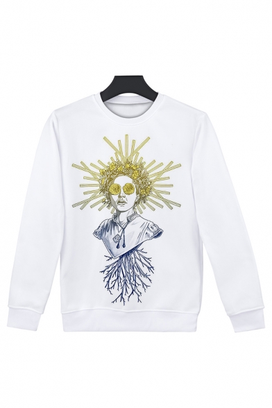 New Fashion Midsommar Figure 3D Printed Long Sleeve Round Neck Casual Loose Sports Sweatshirts