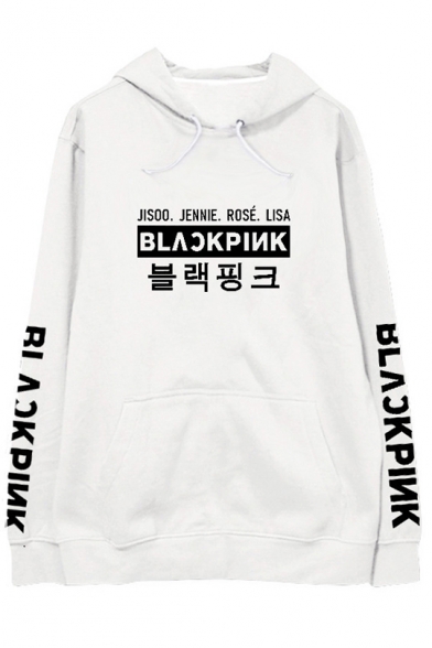 Fashion Kpop Girl Group Letter Printed Long Sleeve Unisex Casual Hoodie