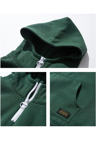 Hot Fashion Simple Plain Long Sleeve Pocket Casual Pullover Hoodie For Men