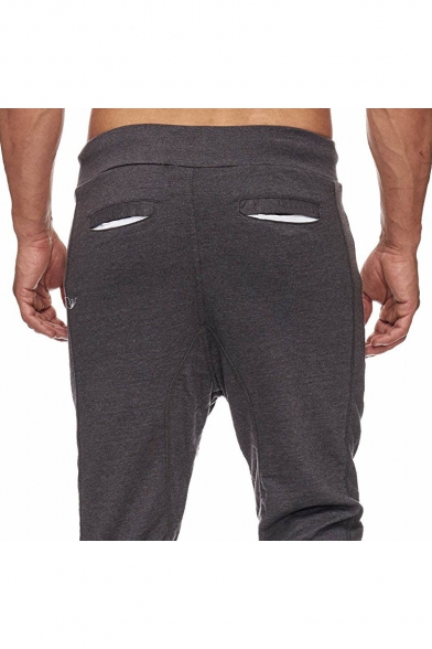 Men's Basic Fashion Simple Plain Drawstring Waist Casual Jogging Sweatpants