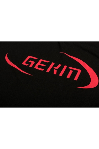 Summer New Arrival Colorblock Short Sleeve Round Neck Letter GEKM Printed Sports T-Shirt