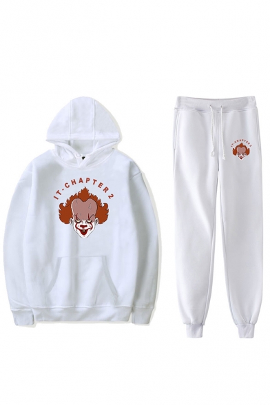 Fashionable IT Clown Figure Pattern Sport Hoodie with Joggers Sweatpants Co-ords