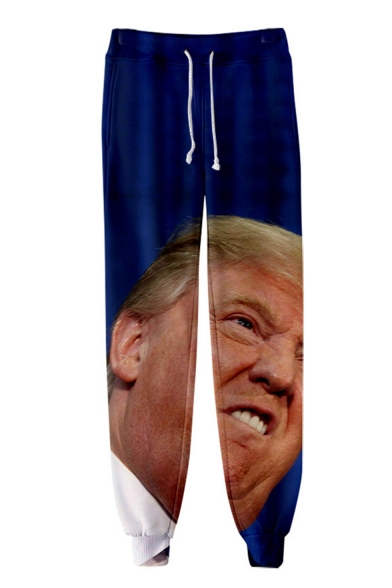 New Arrival Funny Trump 3D Printed Drawstring Waist Casual Loose Joggers Sweatpants