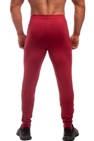 New Stylish Logo Printed Elastic Cuffs Skinny Training Pants Fitness Pencil Pants for Men