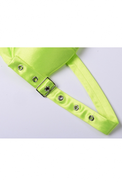 Womens Pub Style Fluorescent Color Hardware Sleeveless Strap Camisole Tube Skirts Co-ords