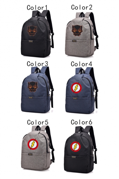 Fashion Comic Logo Printed Creative USB Charge Students School Bag Backpack 29*14*43cm